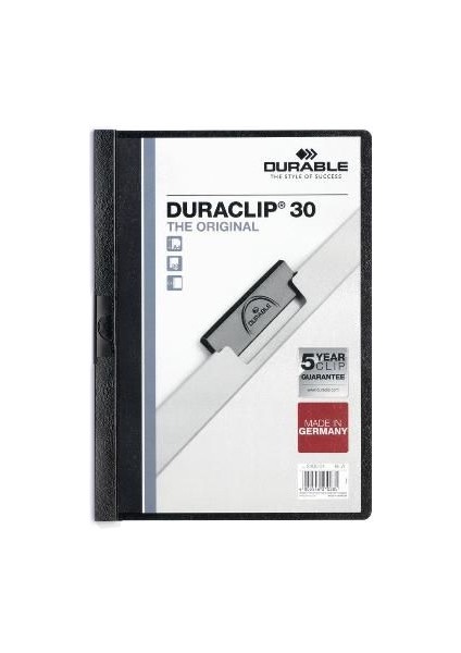 Durable Sıkıştırmalı Dosya Duraclip Ortadan Klipsli 30 Sy A4 Siyah 2200