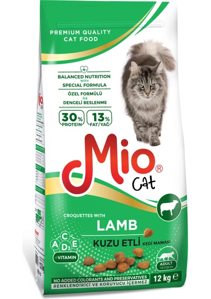 12 kg - Kuzu Etli Yetişkin Kedi Maması