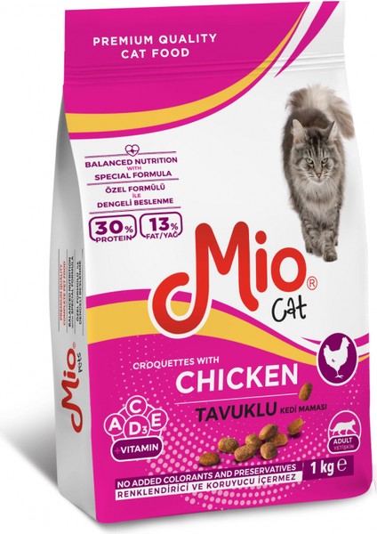 1 kg - Tavuklu Yetişkin Kedi Maması 1ADET