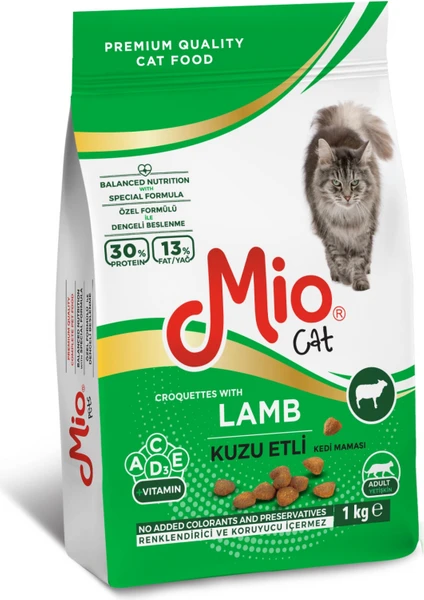 1 kg - Kuzu Etli Yetişkin Kedi Maması