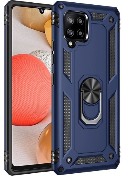 Galaxy A42 5g Için Halkalı Standlı Düşmeye Dayanıklı Pc + Tpu Telefon Kılıfı - Mavi (Yurt Dışından) fiyatları
