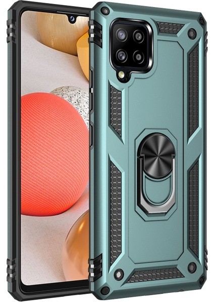 Galaxy A42 5g Için Halkalı Standlı Düşmeye Dayanıklı Pc + Tpu Telefon Kılıfı - Koyu Yeşil (Yurt Dışından) fiyatları