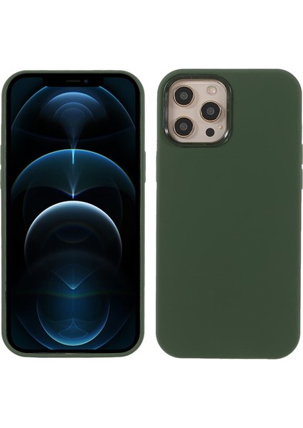 iPhone 12 6.1 Inç Uyumlu Darbeye Dayanıklı Silikon Yumuşak Tpu Telefon Kılıfı - Ordu Yeşil (Yurt Dışından)