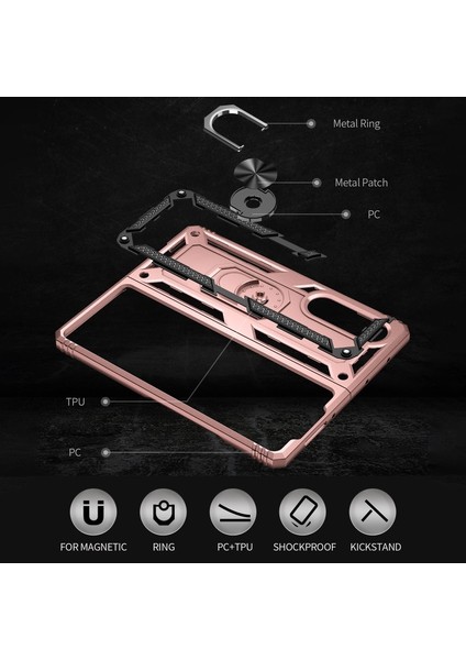 Galaxy Z Fold 3 5g Için Halkalı Standlı Düşmeye Dayanıklı Pc + Tpu + Metal Telefon Kılıfı - Gül Altın (Yurt Dışından) fırsatları