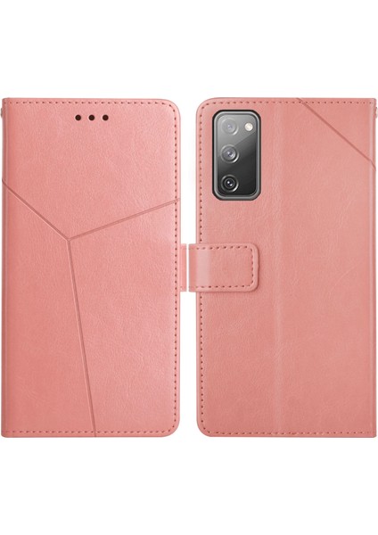 Tutucu ve Kart Yuvaları & Cüzdan & Fotoğraf Çerçevesi ile Samsung Galaxy S20 Fe Y Dikiş Yatay Çevir Kılıf Için