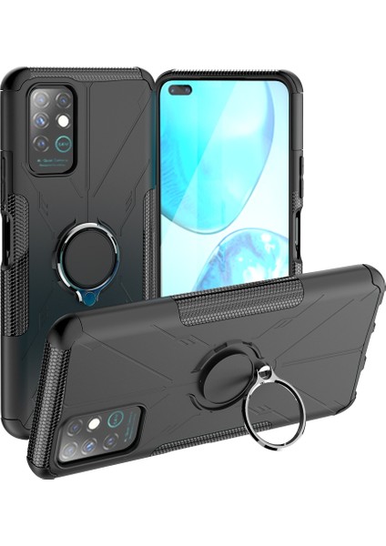 Zshskjınfinix Note 8 Için Zırh Ayı Darbeye Dayanıklı Pc + Halka Tutuculu Tpu Koruyucu Kılıf