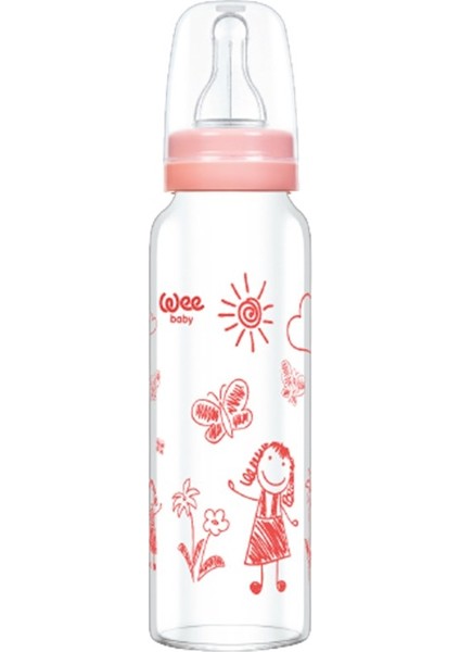 771 Dayanıklı Cam Biberon 180ML Pembe