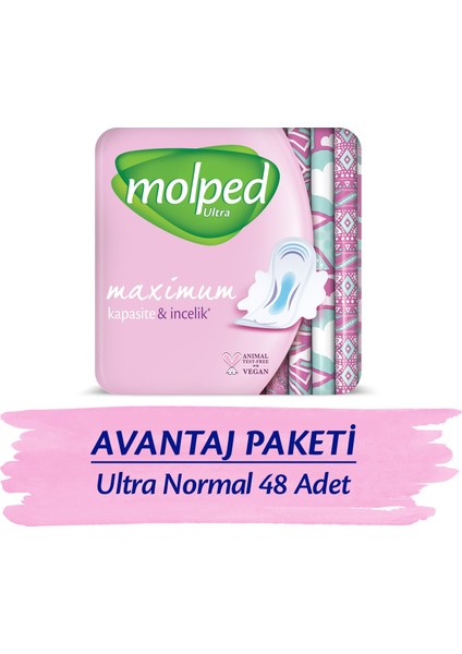 MOLPED ULTRA HİJYENİK PED  NORMAL AVANTAJ PAKETİ 48 ADET