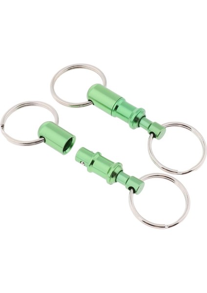 2x Ayrılabilir Çekme Apart Hızlı Yayın Anahtarlık Anahtarlık Ayrı Anahtarlık Yeşil