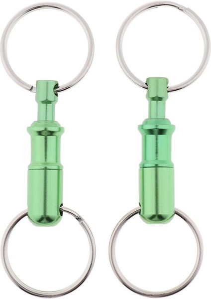 2x Ayrılabilir Çekme Apart Hızlı Yayın Anahtarlık Anahtarlık Ayrı Anahtarlık Yeşil fiyatları