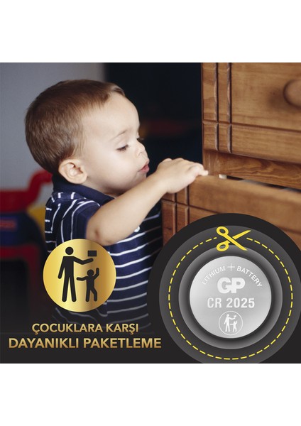 Tekli CR2025 3V Lityum Düğme Pil GPCR2025-U1