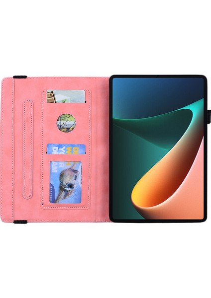 Xiaomi Mi Pad 5/5 Pro Için Desenli Deri Kılıf -Pembe (Yurt Dışından)