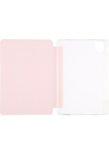 Xiaomi Mi Pad 5 Için Şeffaf Arka Kapak Deri Tablet Kılıfı -Pembe (Yurt Dışından)