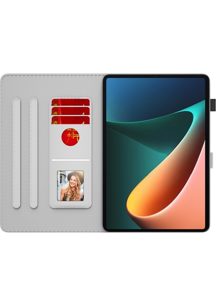 Xiaomi Mi Pad 5/5 Pro Için Suni Deri Tablet Kılıfı -Turuncu (Yurt Dışından)