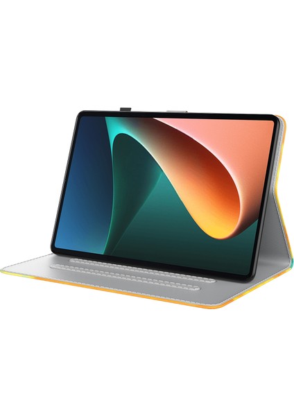 Xiaomi Mi Pad 5/5 Pro Için Suni Deri Tablet Kılıfı -Turuncu (Yurt Dışından)