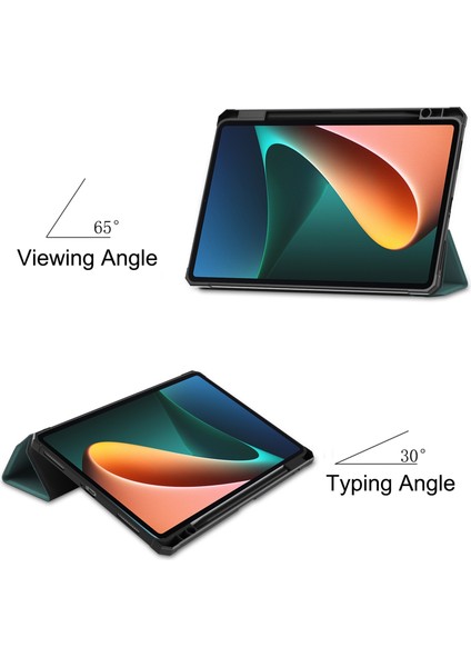 Xiaomi Pad 5/5 Pro Için Deri Tablet Kılıfı -Koyu Yeşil (Yurt Dışından)