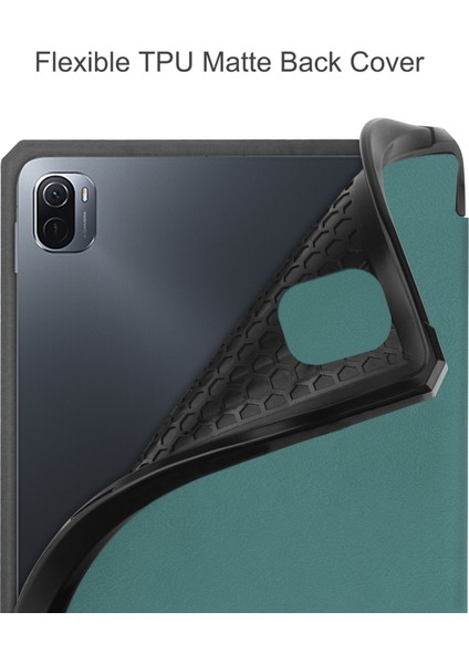 Xiaomi Pad 5/5 Pro Için Deri Tablet Kılıfı -Koyu Yeşil (Yurt Dışından)
