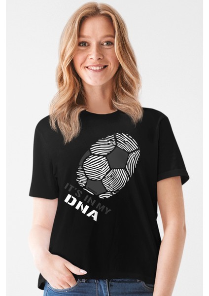 Renklerim Kartal Siyah Kısa Kollu Kadın T-Shirt