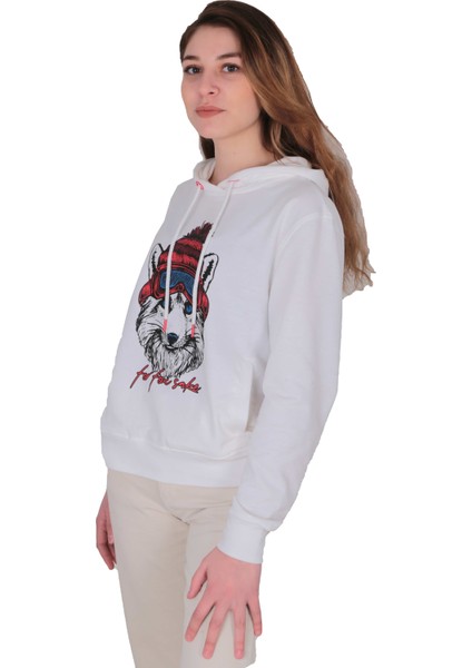 Snowfox Kadın Sweat - Beyaz modelleri