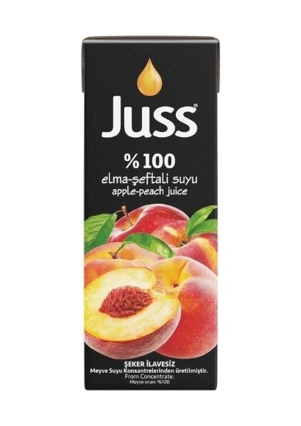 %100 Elma Şeftali Meyve Suyu 200 ml