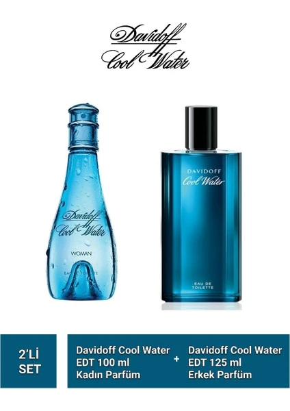 Cool Water Edt Kadın Parfüm 100 ml + Davidoff Cool Water Edt Erkek Parfüm 125 ml