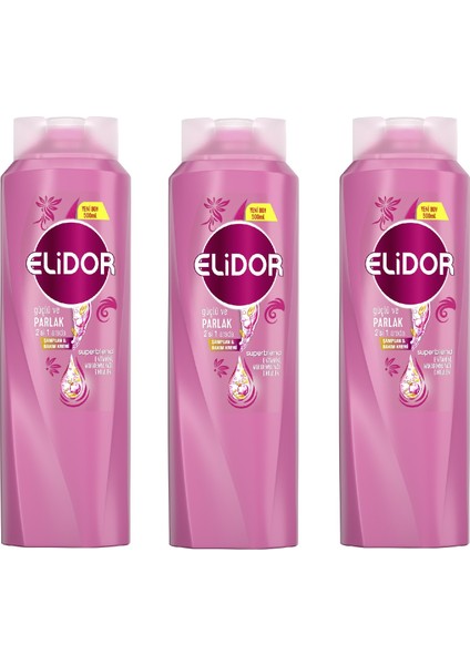 Güçlü ve Parlak 2'si 1 Arada Şampuan & Bakım Kremi 500 ml - 3'lü