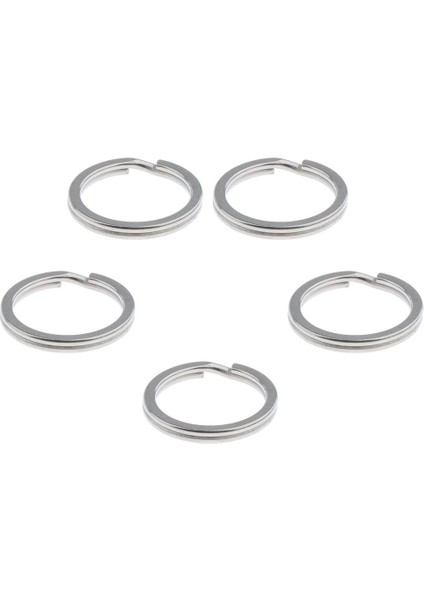 5 Adet Titanyum Anahtarlık Bölünmüş Yüzük Anahtarlık Tutucu Asılı Döngü 25MM Gümüş (Yurt Dışından)