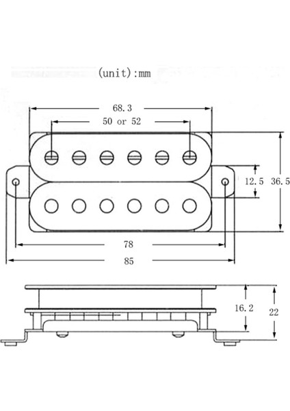 Premium 50 / 52MM Alnico 5 Gitar Humbucker Pickups Gitar Aksesuarları Siyah fiyatları
