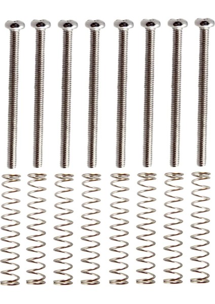 8x Elektro Gitar Humbucker Çift Bobin Pikap Çerçevesi Vidalar Yaylar Gümüş fiyatları