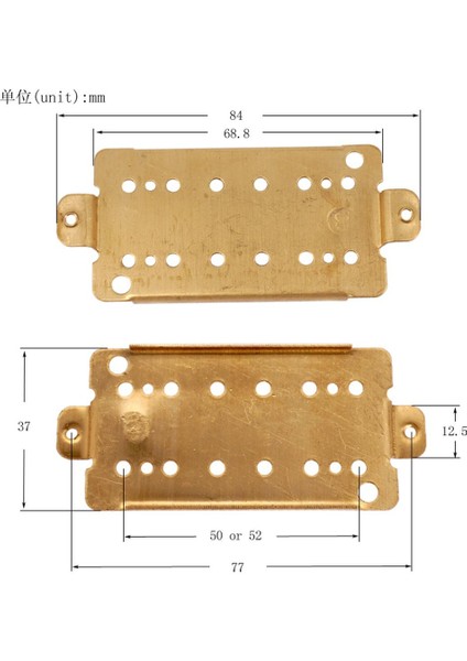 Pirinç Gitar Humbucker Pikap Taban Plakası 52MM Kutup Aralıkları N & B Paketi 2 fırsatları