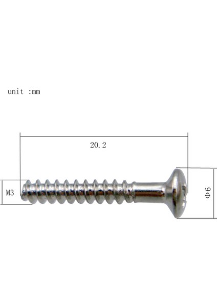 6 Adet Elektro Gitar Tek Bobin Pikap Ayarlama Vidalar Set 20.2X3MM Gümüş