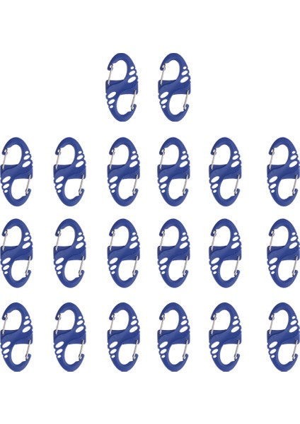 20 Adet Şekil 8 Açık Kamp Karabina Kanca Asılı Tokalar Kanca - Mavi (Yurt Dışından) fiyatları