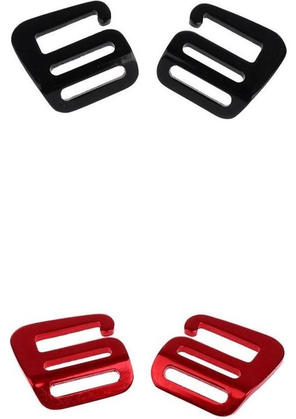 4 Adet 1 Inç G Kanca Açık Dokuma Toka Kayışı 25MM Siyah Kırmızı (Yurt Dışından)