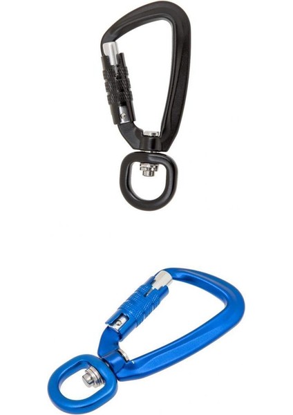 2 Adet 500 kg Otomatik Kilitleme Karabina Dönen Yüzük Açık Anahtarlık Kanca (Yurt Dışından)