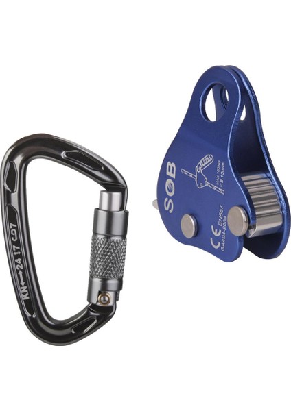 Açık Tırmanma Alüminyum 24KN Halat Kepçe + 24KN Otomatik Kilitleme Karabina Kanca (Yurt Dışından)