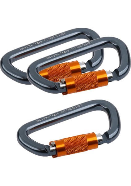 3 Adet 28KN D Şekli Büküm Kilidi Alüminyum Karabina Dağcılık Tırmanma Dişli (Yurt Dışından) fiyatları