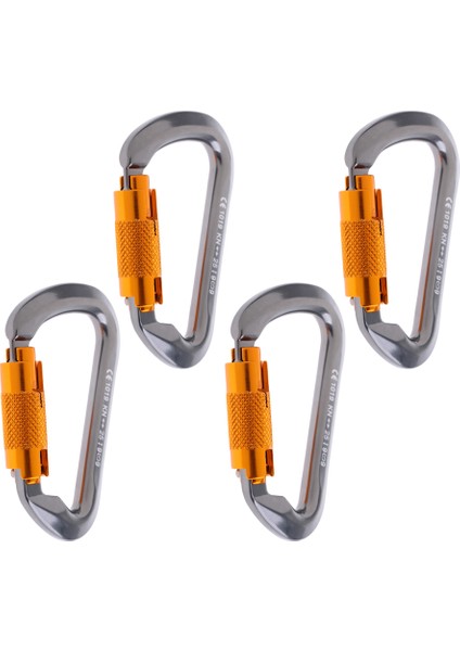 4 Lot Carabiner Klipler D Şeklinde Ce Sertifikası Hamak Ağacı Arborist Için (Yurt Dışından)
