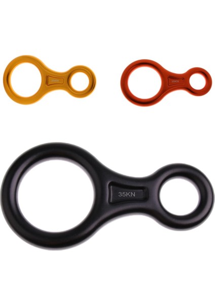 3 Adet 35KN Şekil 8 Güvenlik Tırmanma Yüzük Descender Rappelling Belay Cihazı (Yurt Dışından)