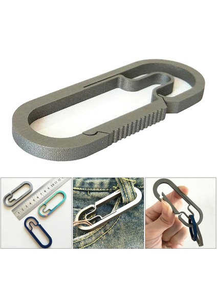 Titanyum Açık Kamp Carabiner Anahtarlık Toka Yapış Kanca 7 cm Gümüş (Yurt Dışından) indirimleri