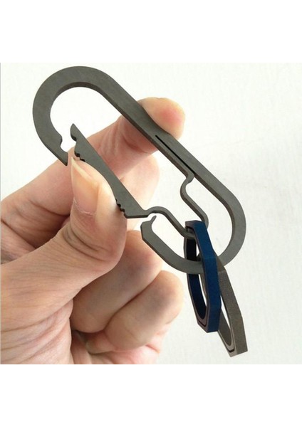 Titanyum Açık Kamp Karabiner Anahtarlık Toka Yapış Kanca 4 cm Gümüş (Yurt Dışından) fırsatları