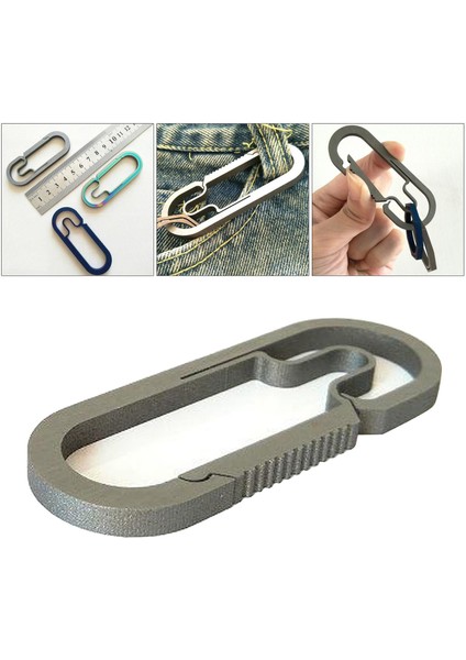 Titanyum Açık Kamp Karabiner Anahtarlık Toka Yapış Kanca 4 cm Gümüş (Yurt Dışından) indirimleri