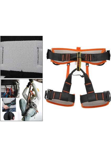 Açık Yarım Vücut Koşum Kaya Tırmanma Ağacı Rappelling Bel Kemerleri Turuncu L (Yurt Dışından) indirimleri