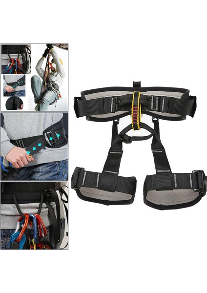 Açık Yarım Vücut Koşum Kaya Tırmanma Ağacı Rappelling Bel Kemeri Siyah L (Yurt Dışından) modelleri