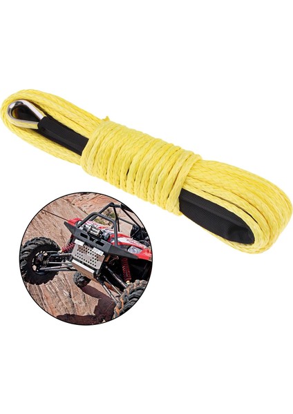 Atv Utv Için 6mm x 15M Sentetik Vinç Hattı Kablo Halatı Ağır Hizmet Tipi Uygun Fiyatlı Sarı (Yurt Dışından)