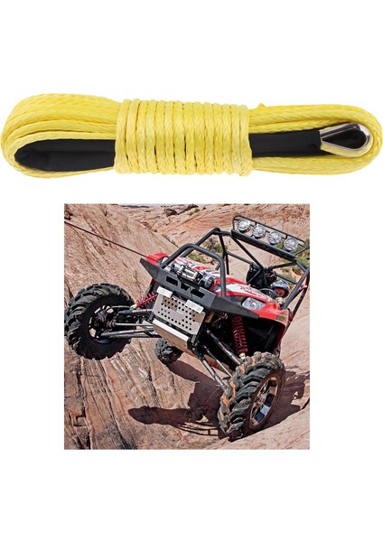 Atv Utv Için 6mm x 15M Sentetik Vinç Hattı Kablo Halatı Ağır Hizmet Tipi Uygun Fiyatlı Sarı (Yurt Dışından)