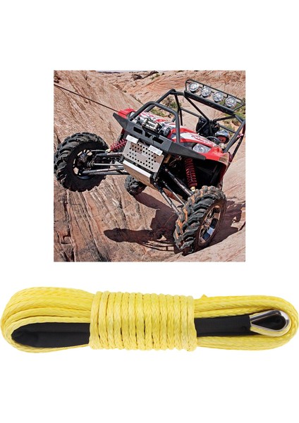 Atv Utv Için 6mm x 15M Sentetik Vinç Hattı Kablo Halatı Ağır Hizmet Tipi Uygun Fiyatlı Sarı (Yurt Dışından)