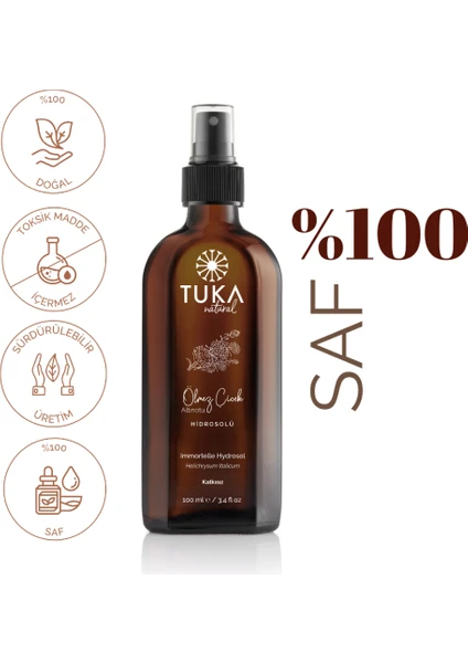 Tuka Natural Ölmez Çiçek (Altınotu) Hidrosolü 100 ml