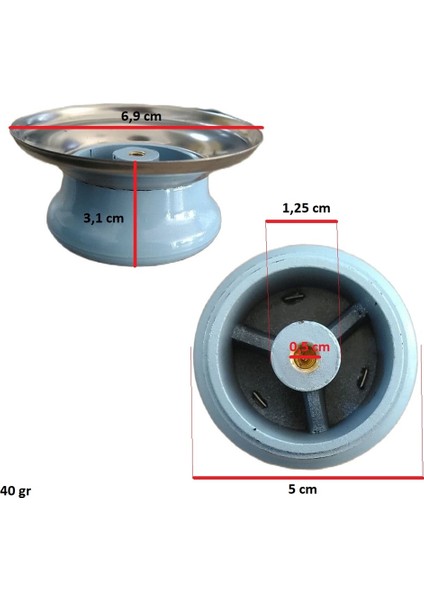 Tencere Sahan Tava Cam Kapağı Buhar Delikli Kapak 14 cm ve Açık Mavi Tutma Tepesi