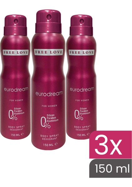 Eurodream Kadın Deodorant 150 ml 3 Adet fiyatları