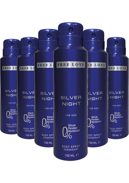Silver Night Erkek Deodorant 150 ml 6 Adet